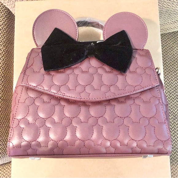 Loungefly Disney Minnie Mouse Quilted Crossbody Satchel Handbag Purse NWT - Picture 9 of 12